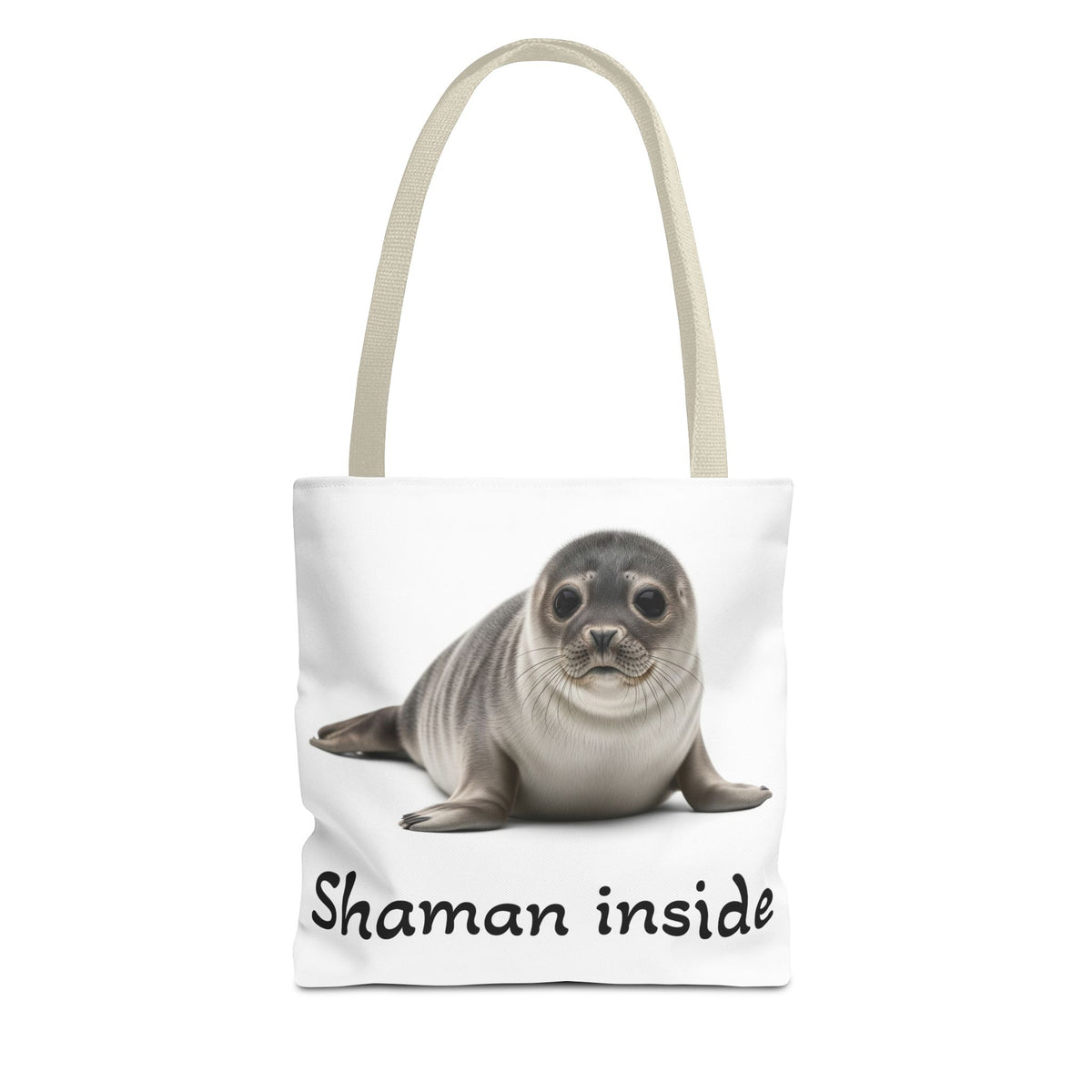 Borsa tote Shaman Inside Seal — Stampa con animale spirituale carino