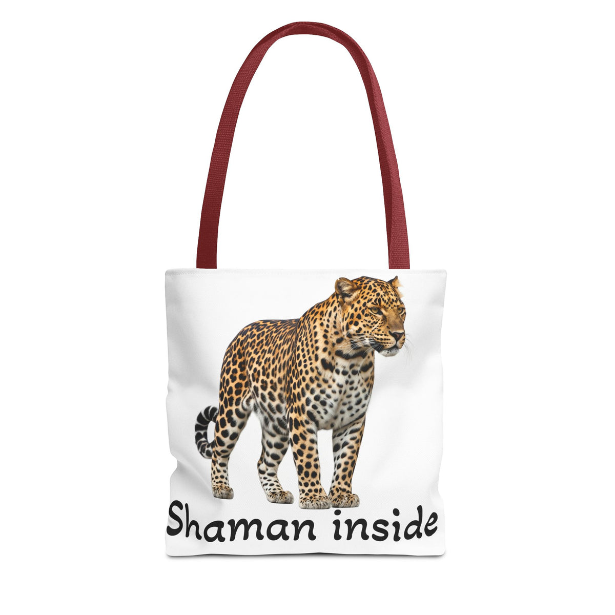 Leopard 'Shaman Inside' Tote Bag — Spiritual Animal Print Shopper