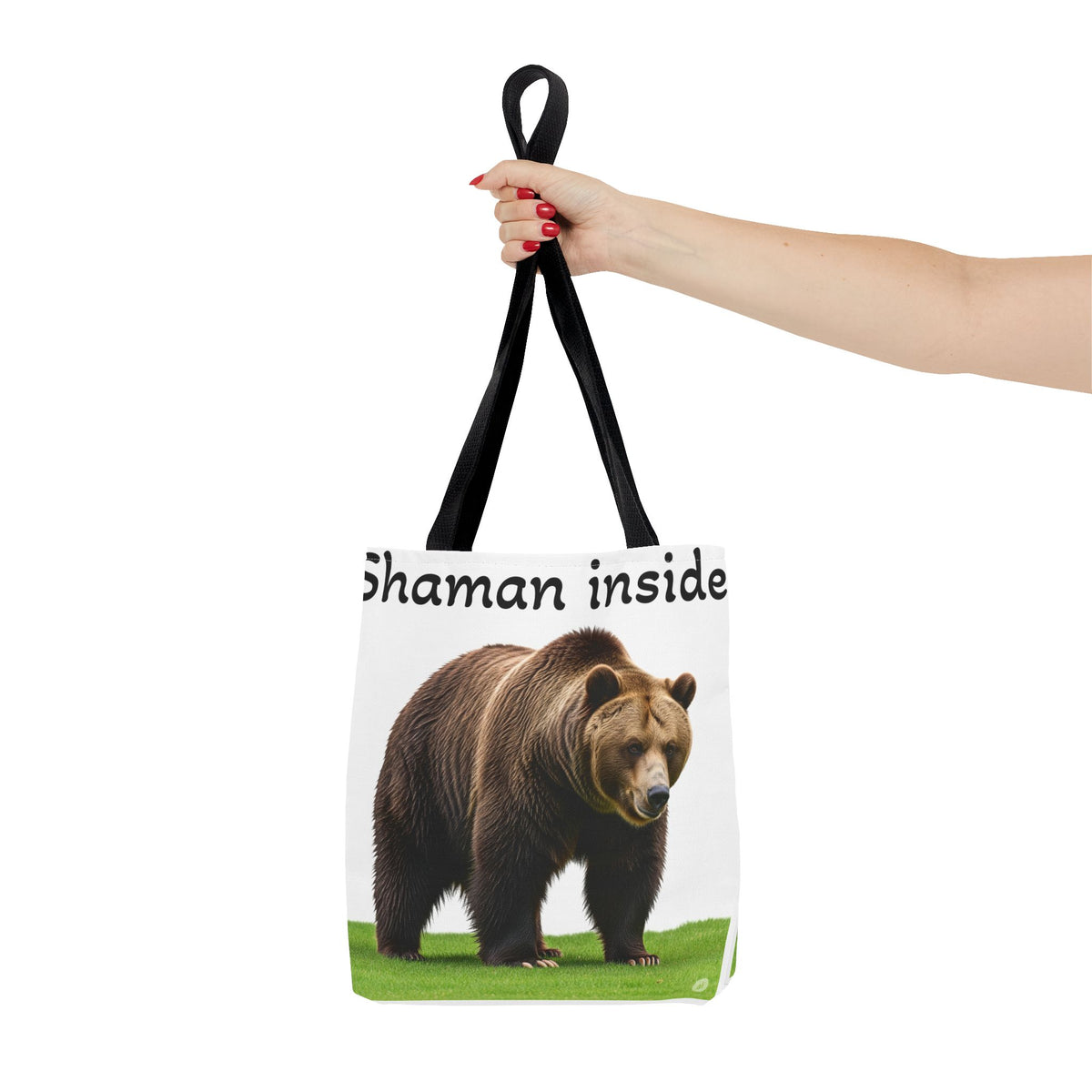 Borsa tote Shaman Inside Bear — Borsa riutilizzabile con spirito guida animale spirituale