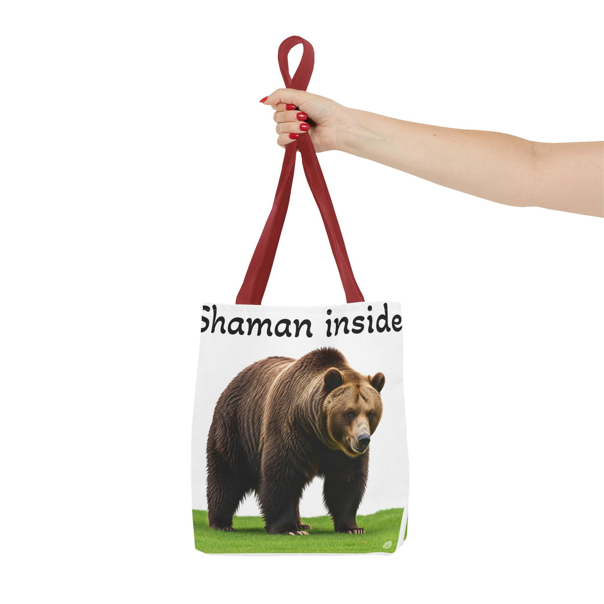 Borsa tote Shaman Inside Bear — Borsa riutilizzabile con spirito guida animale spirituale