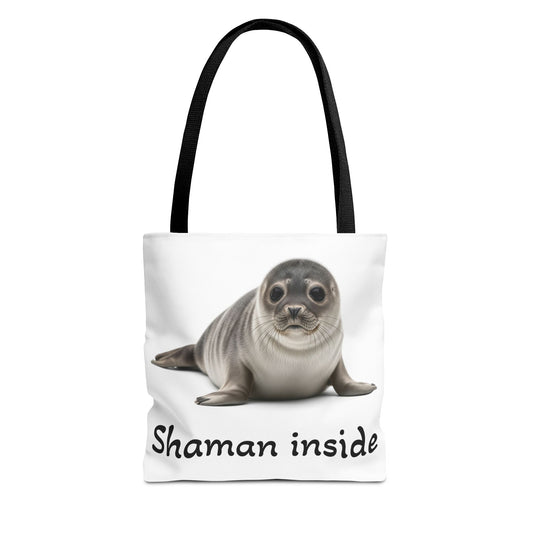 Shaman Inside Seal Tote Bag — Cute Spiritual Animal Print