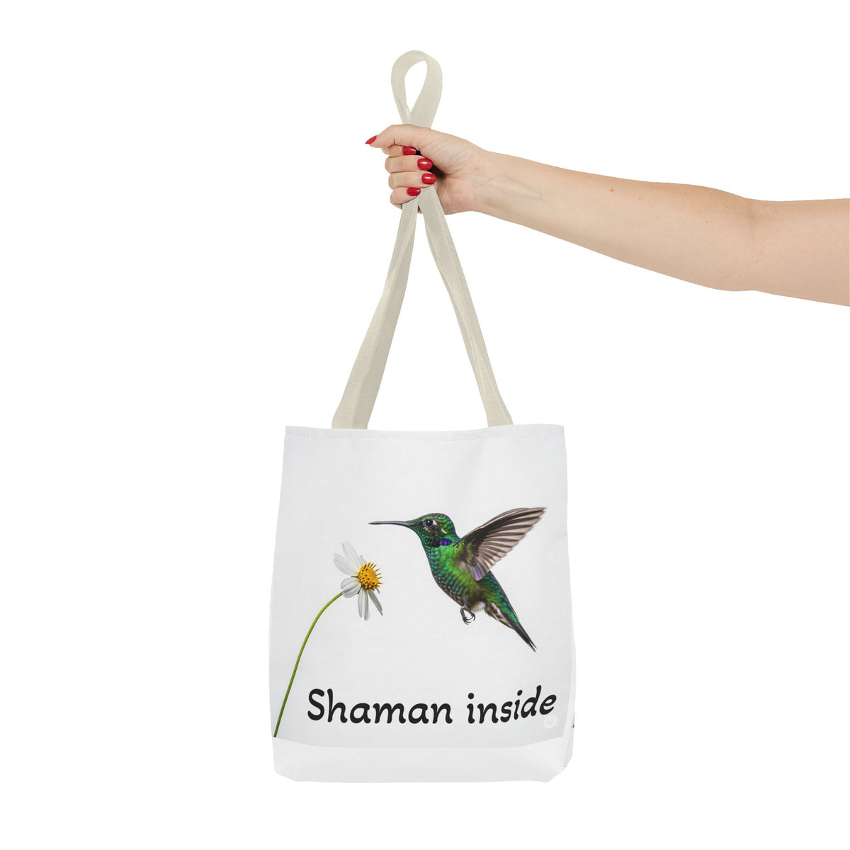 Borsa tote 'Shaman Inside' con colibrì — Shopper dallo spirito naturale