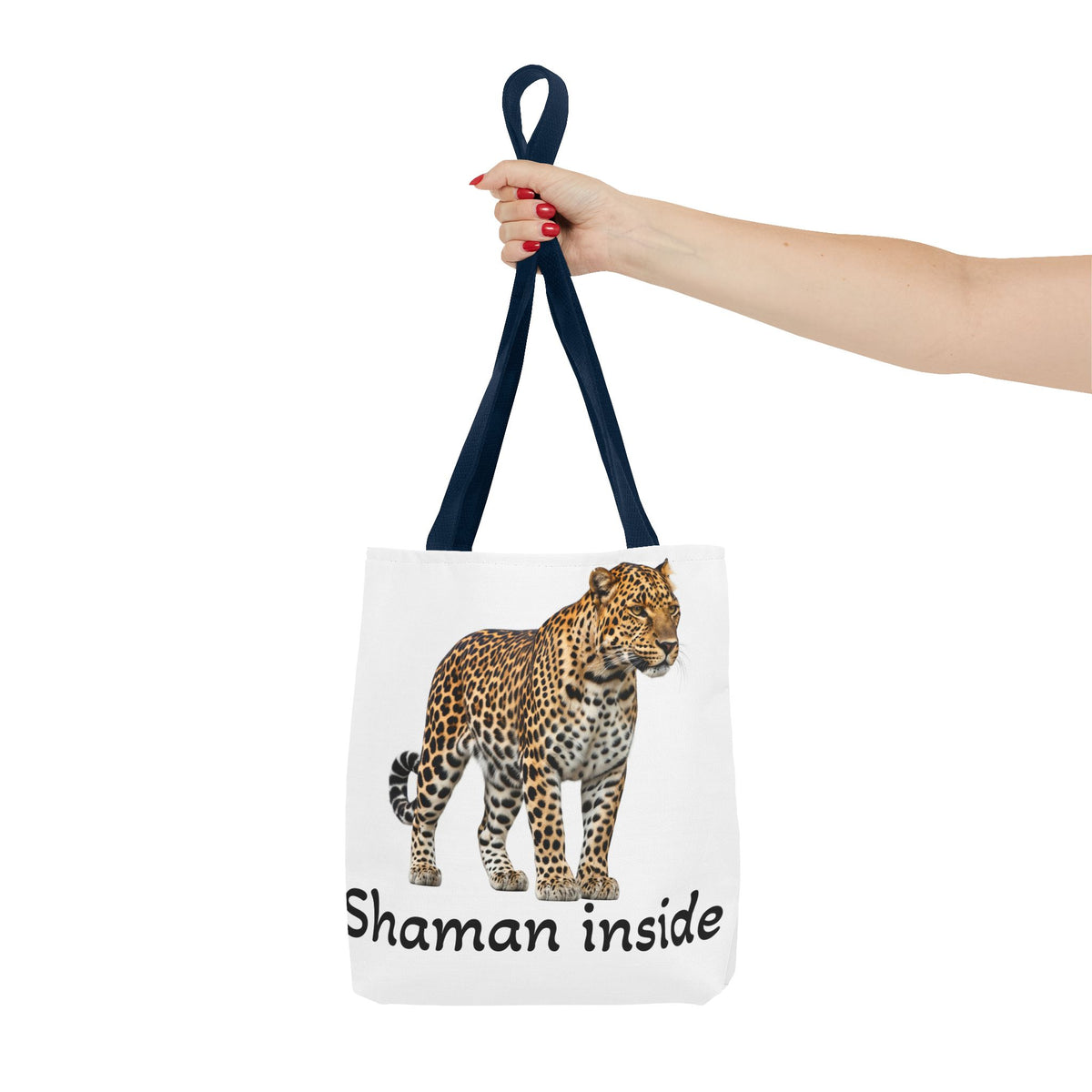Leopard 'Shaman Inside' Tote Bag — Spiritual Animal Print Shopper