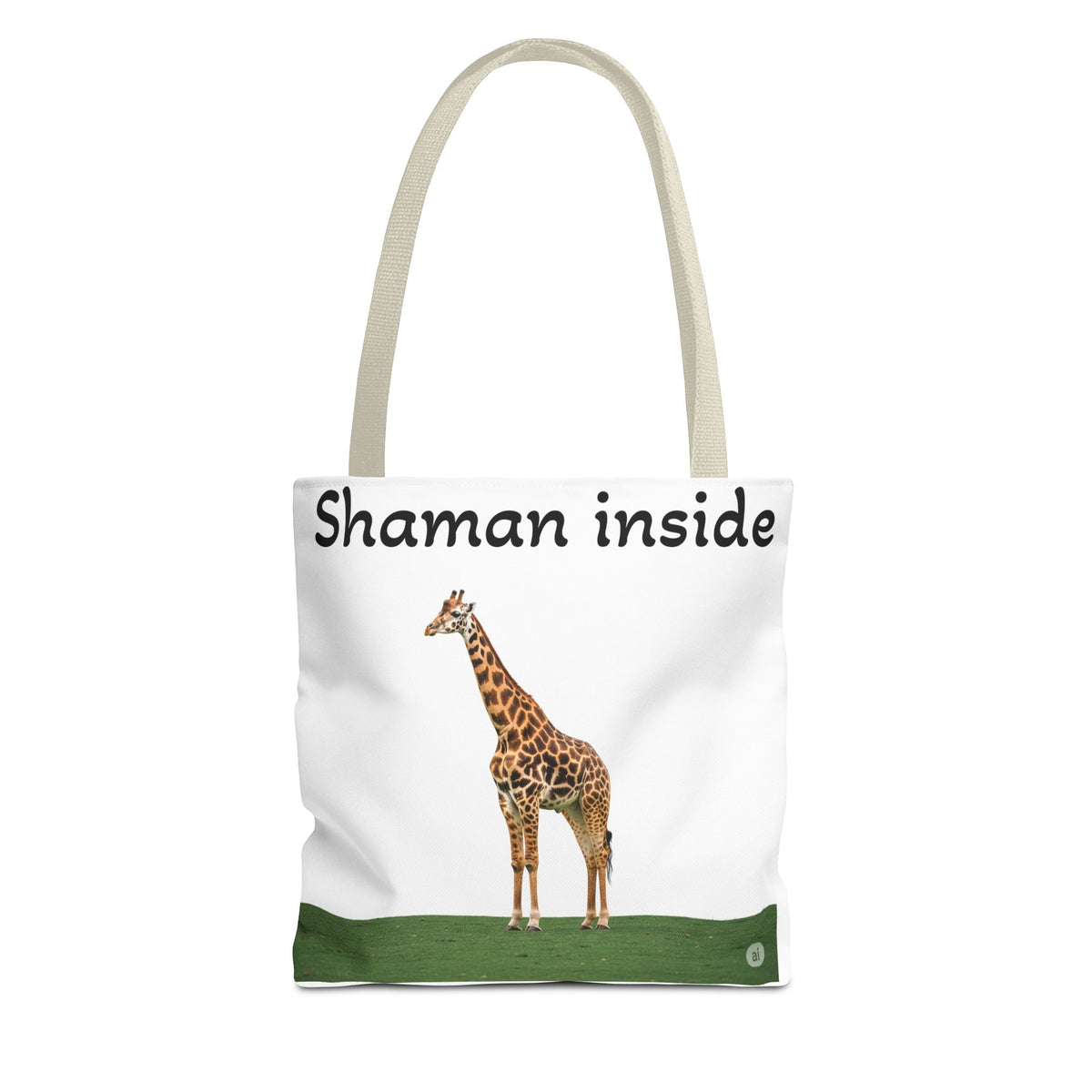 Borsa tote Giraffa Sciamano interiore – Tote bag con stampa all-over di animale spirituale