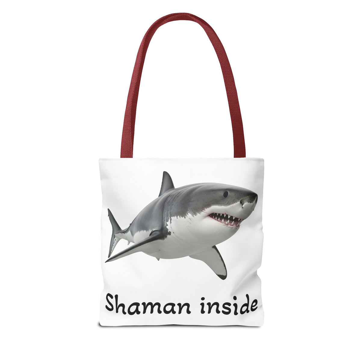 Shaman Inside Shark Tote Bag — Funny Spiritual Ocean Animal Tote