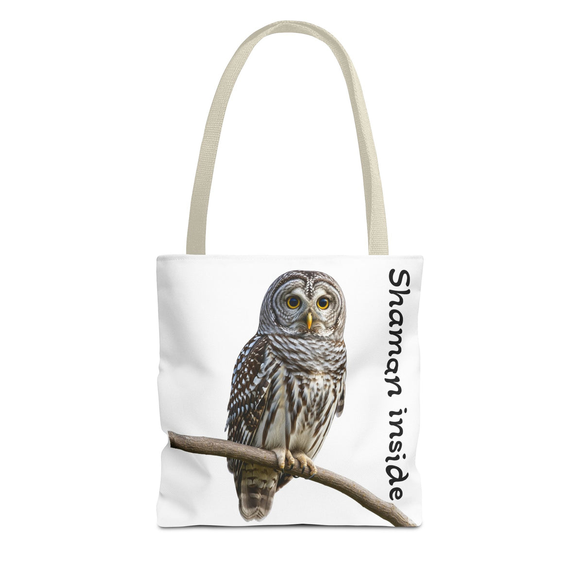 Borsa tote — Borsa tote con illustrazione "Shaman Inside" a forma di piccolo gufo