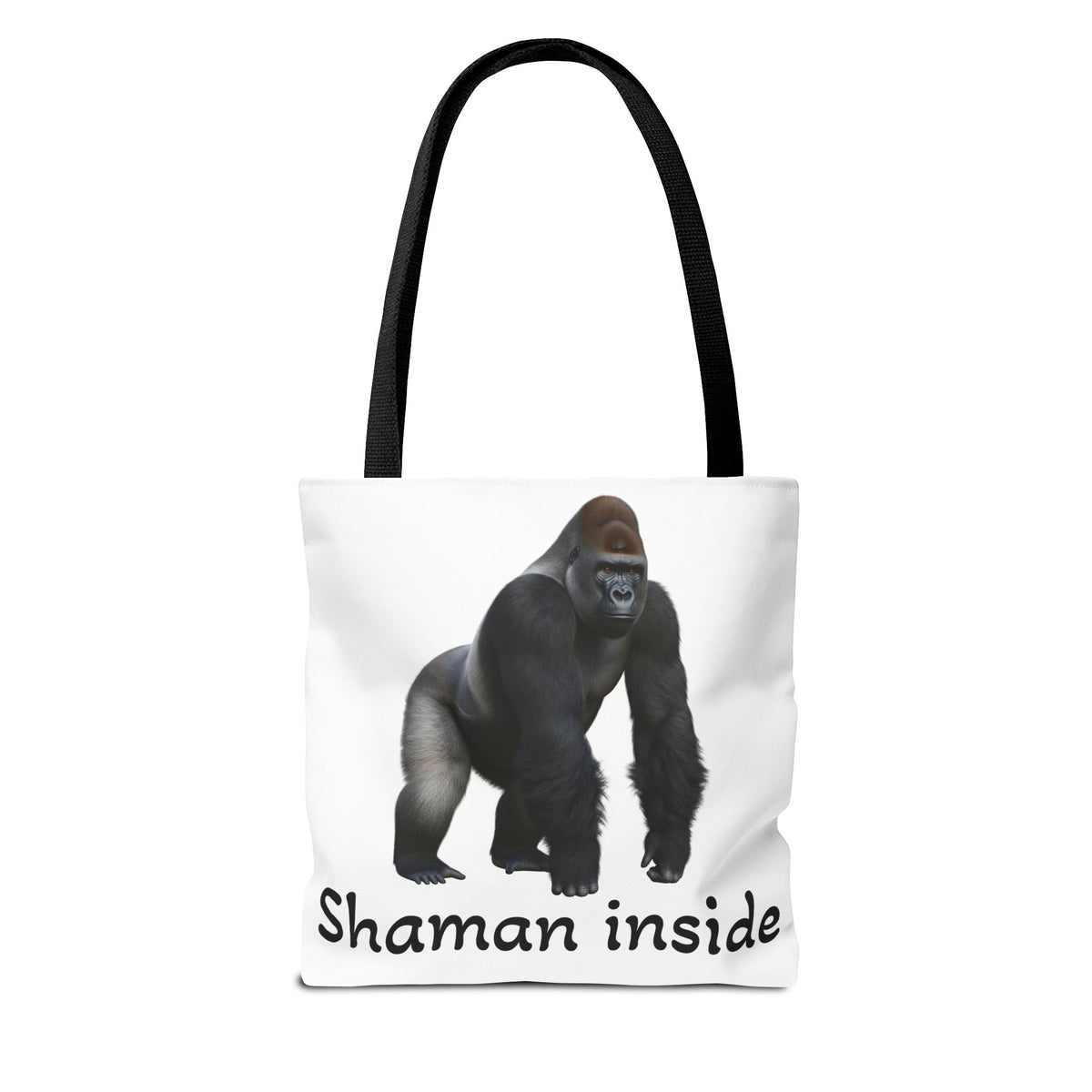 Borsa tote Shaman Inside Gorilla — Borsa tote con divertente stampa di animale spirituale
