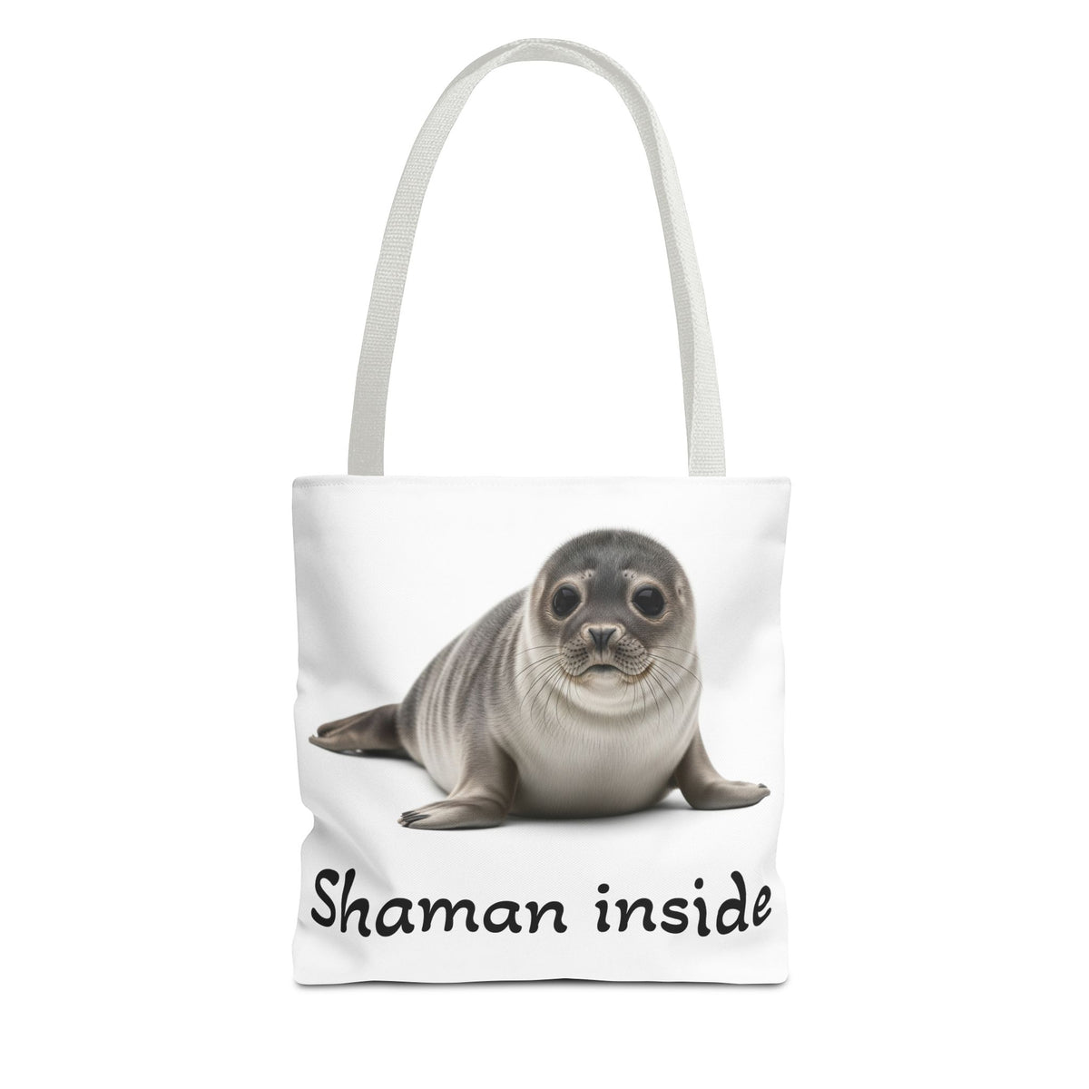 Borsa tote Shaman Inside Seal — Stampa con animale spirituale carino