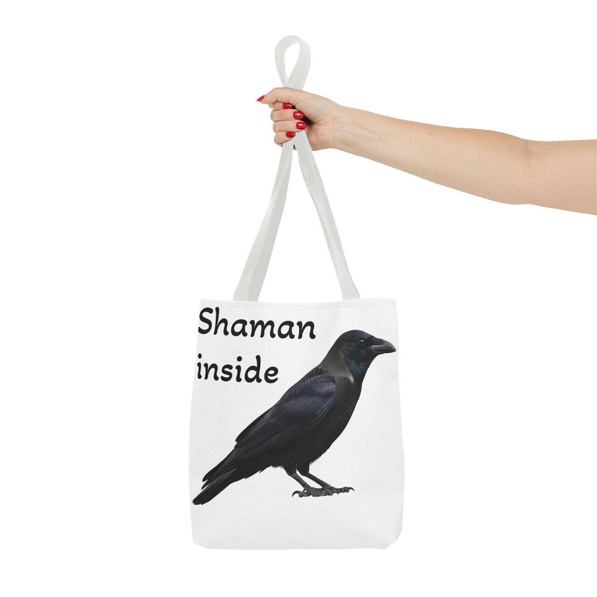 Shaman Inside Crow Tote Bag — Mystic Raven AOP Shopper