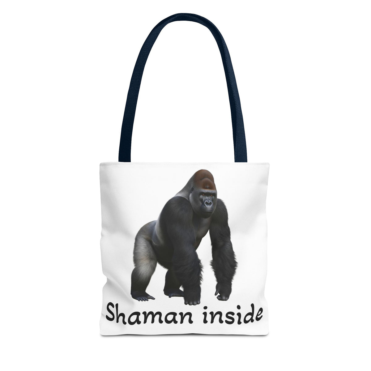 Borsa tote Shaman Inside Gorilla — Borsa tote con divertente stampa di animale spirituale