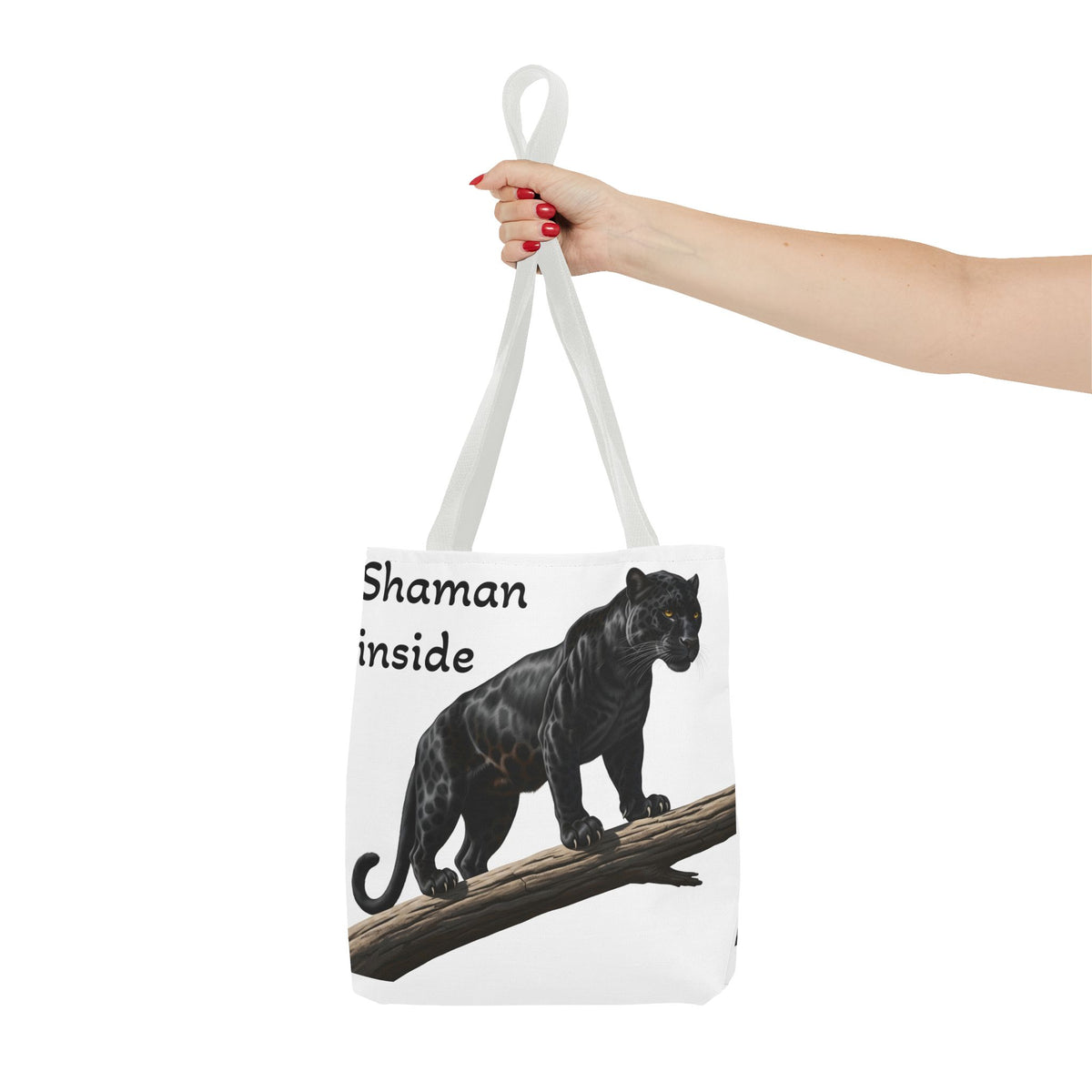 Shaman Inside Tote Bag — Black Panther Spirit Animal Canvas Tote