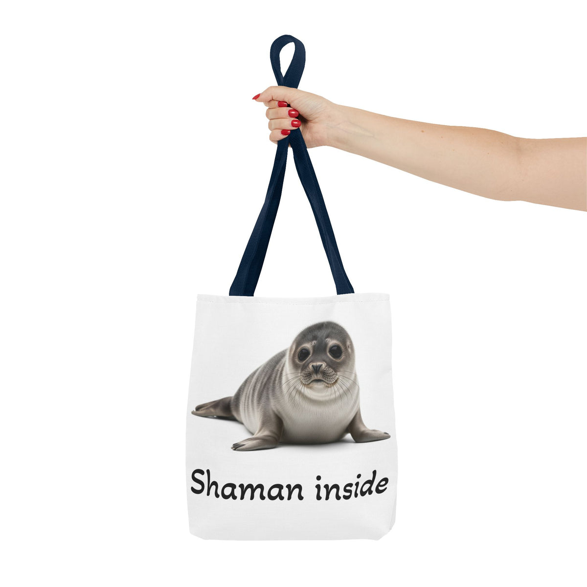Borsa tote Shaman Inside Seal — Stampa con animale spirituale carino