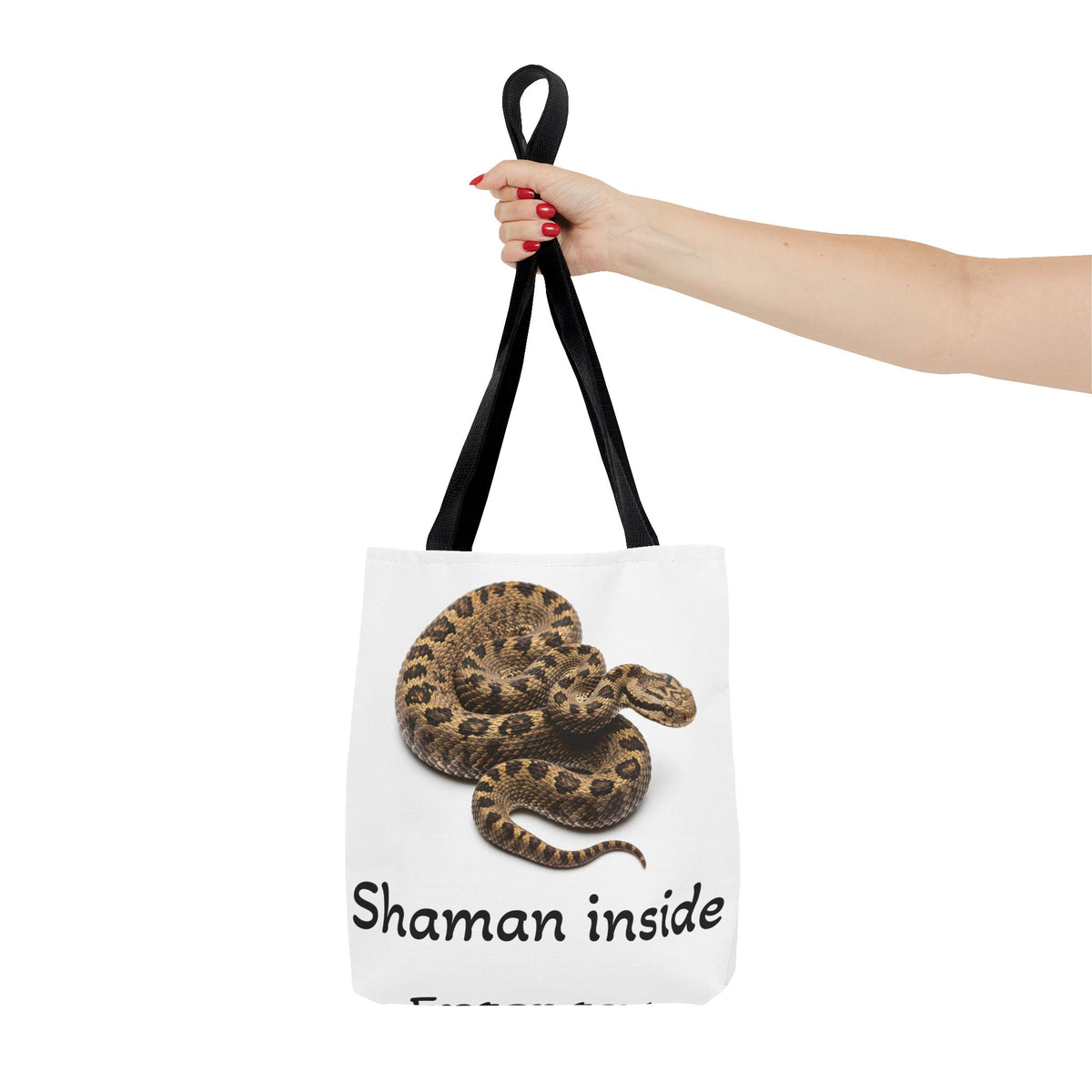 Shaman Inside Snake Adder Tote Bag – Spiritual Animal Totem Canvas Tote