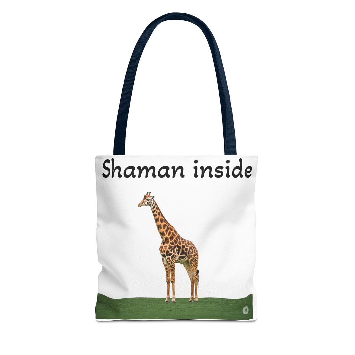 Borsa tote Giraffa Sciamano interiore – Tote bag con stampa all-over di animale spirituale