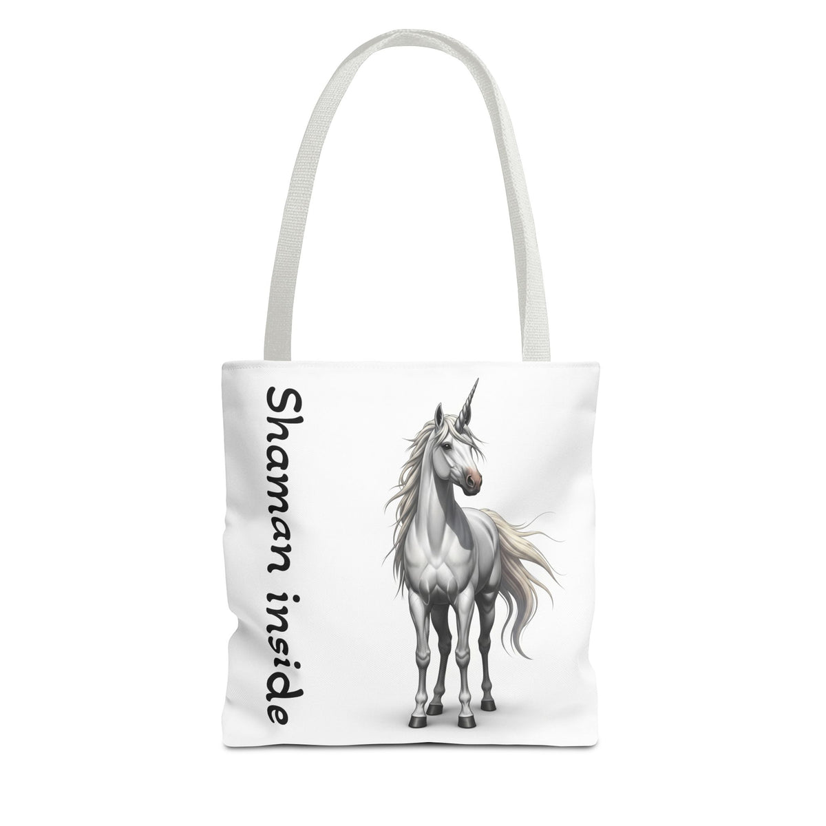 Unicorn Tote Bag — "Shaman Inside" Mystic Horse All-Over Print