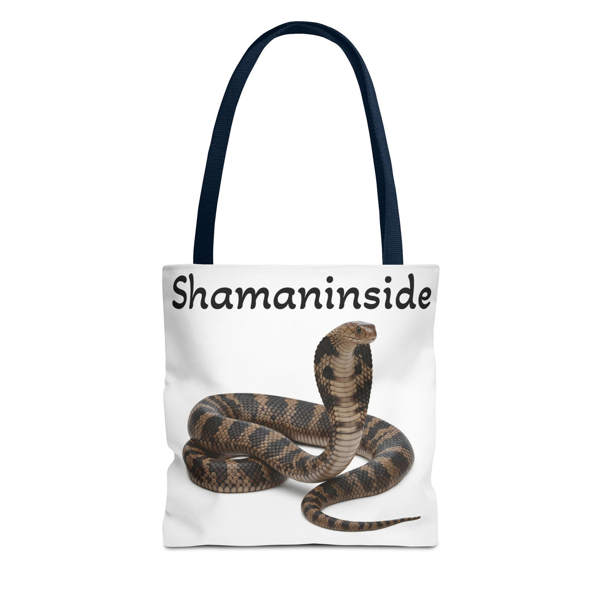 Borsa tote Cobra Shaman Inside — Borsa da spiaggia e da mercato con stampa spirituale di serpente