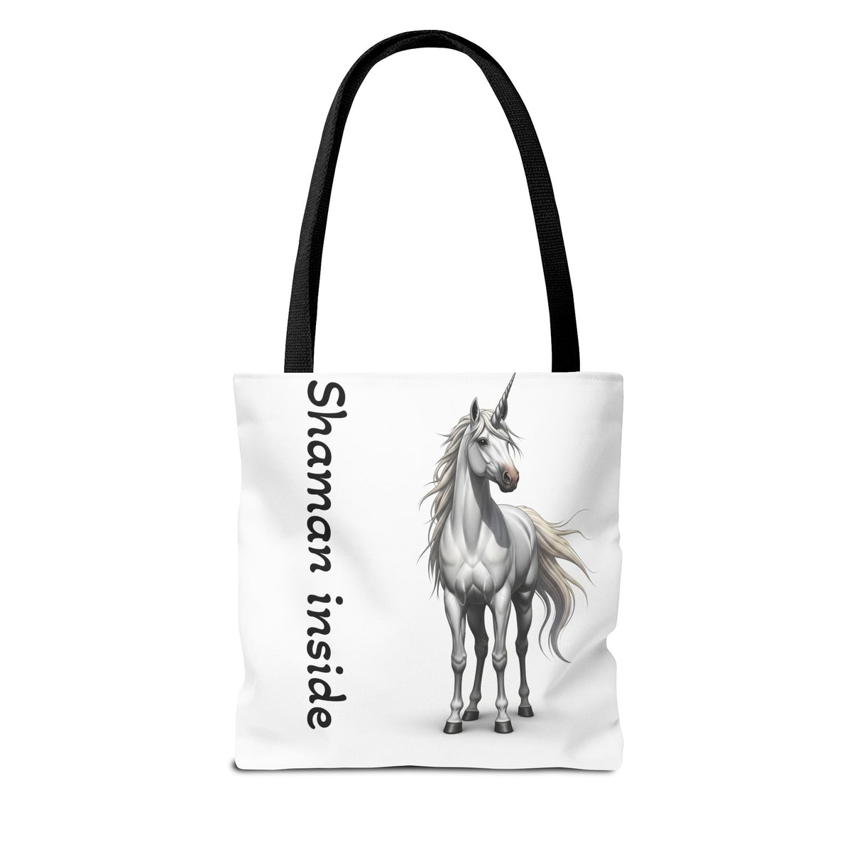Unicorn Tote Bag — "Shaman Inside" Mystic Horse All-Over Print