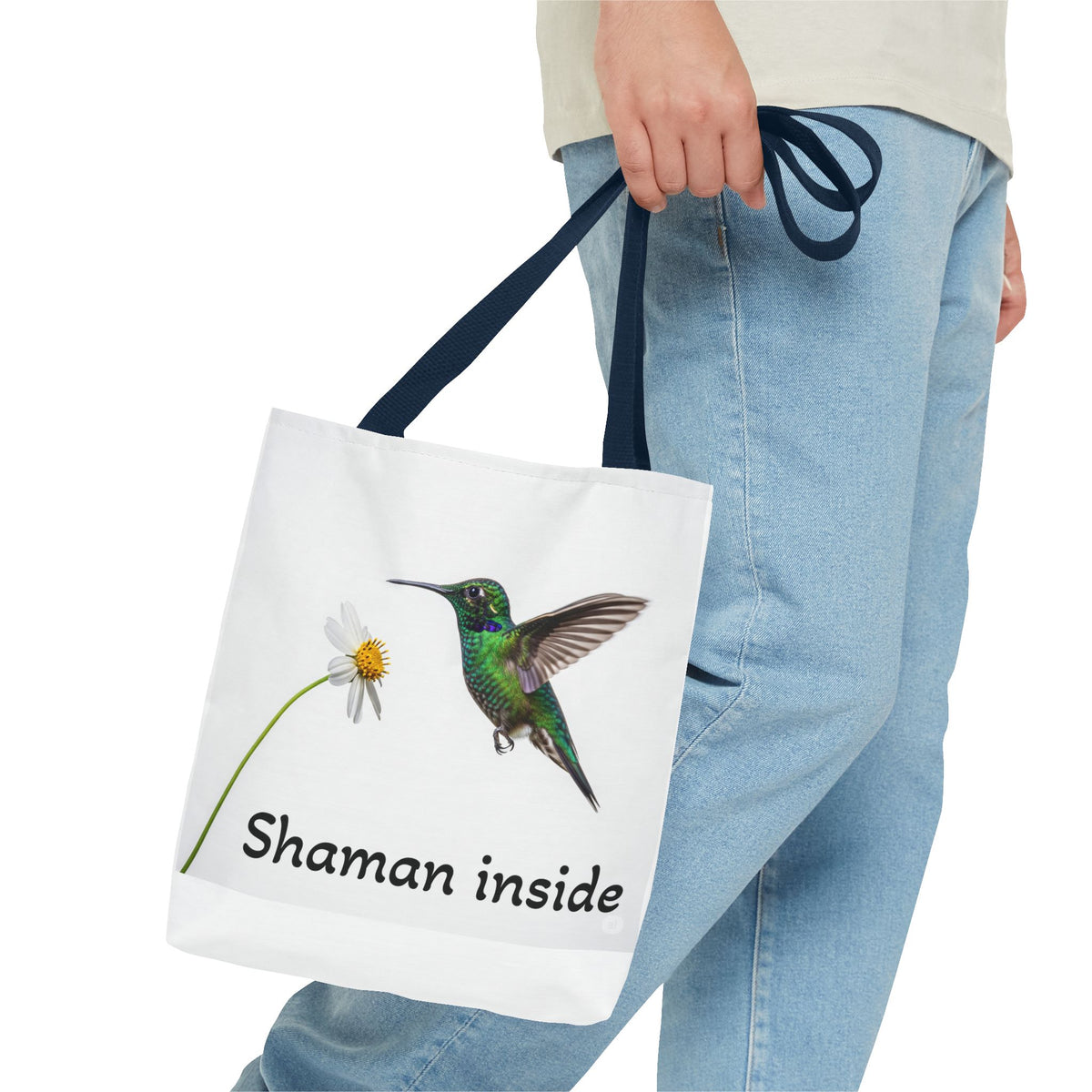 Borsa tote 'Shaman Inside' con colibrì — Shopper dallo spirito naturale