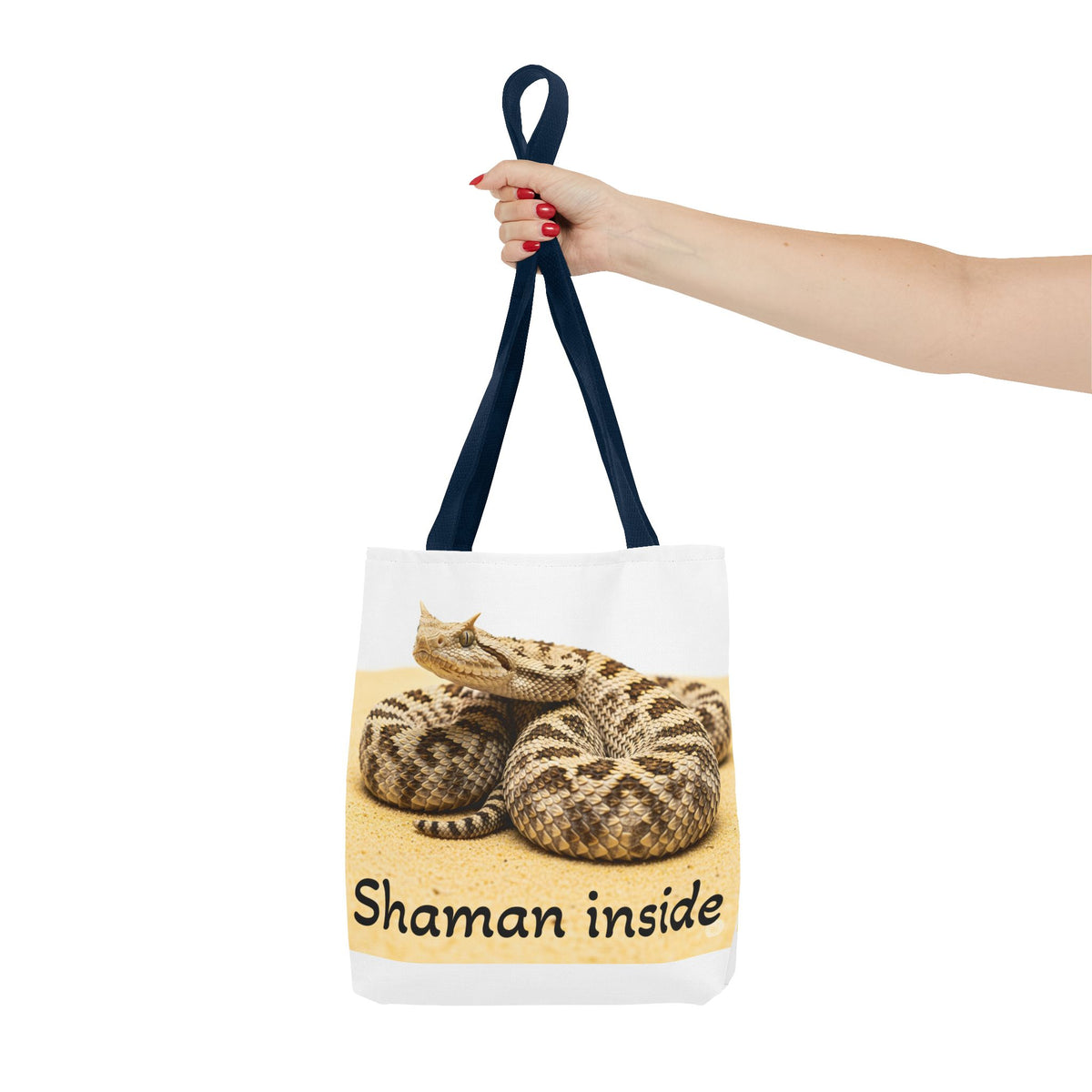 Borsa Tote Shaman Inside Aspis — Borsa Tote con stampa all-over di serpente spirituale