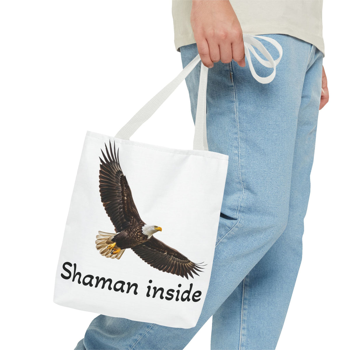 Bald Eagle 'Shaman Inside' Tote Bag