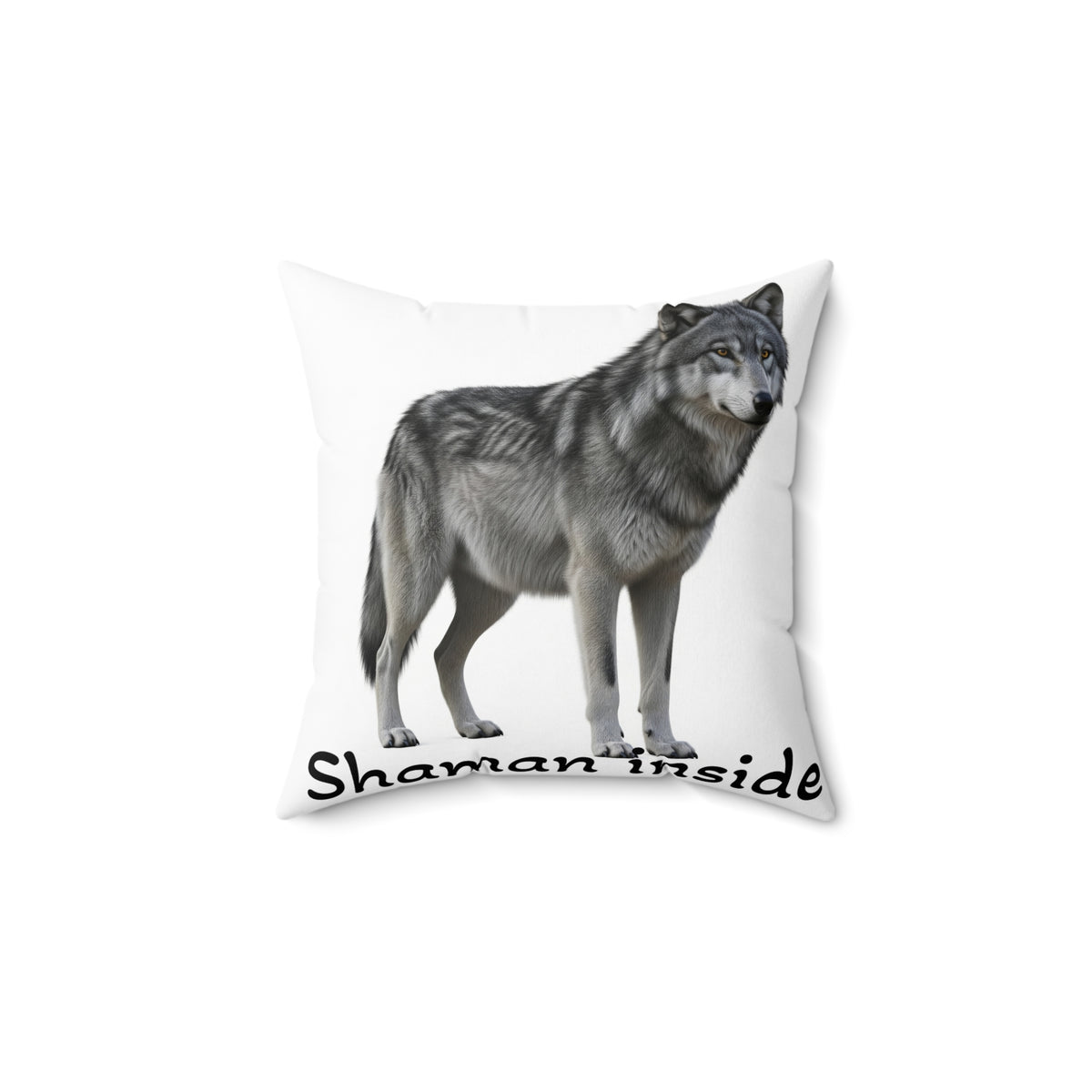 Wolf Graphic Square Pillow — 'Shaman Inside' Decorative Throw Pillow