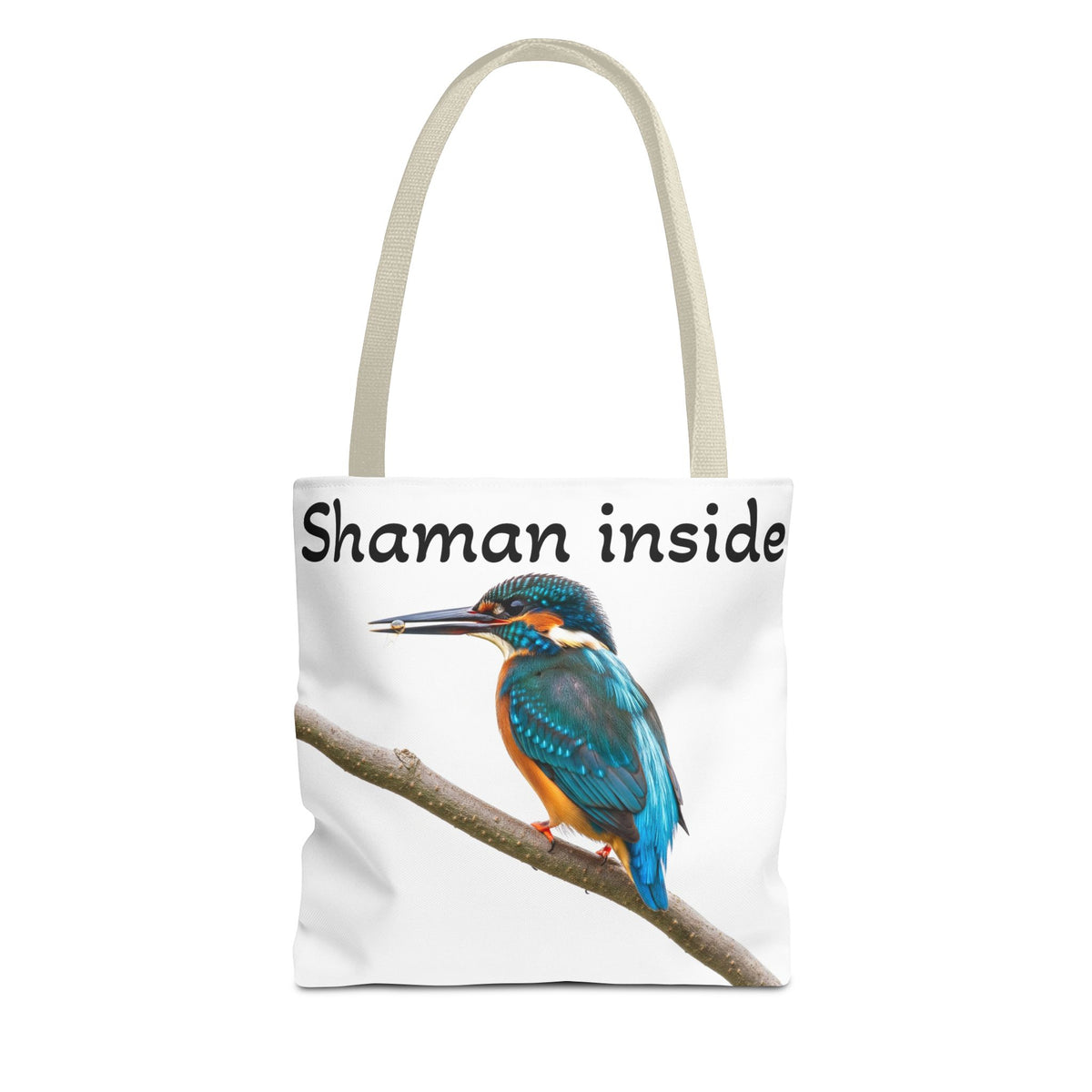 Tote Bag — Borsa shopper illustrata con martin pescatore "Shaman Inside"