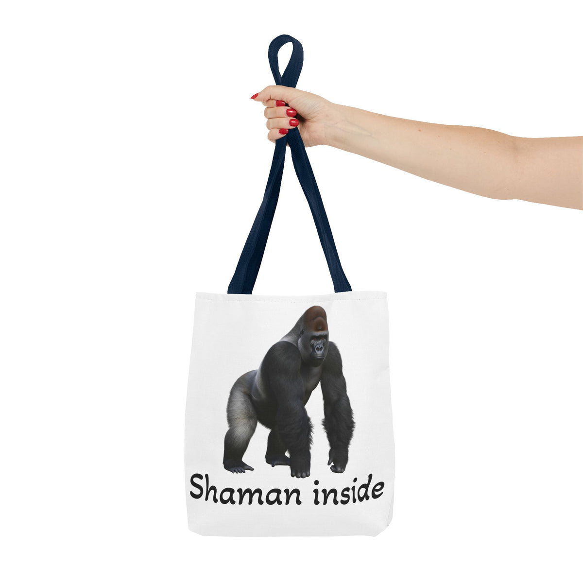 Borsa tote Shaman Inside Gorilla — Borsa tote con divertente stampa di animale spirituale