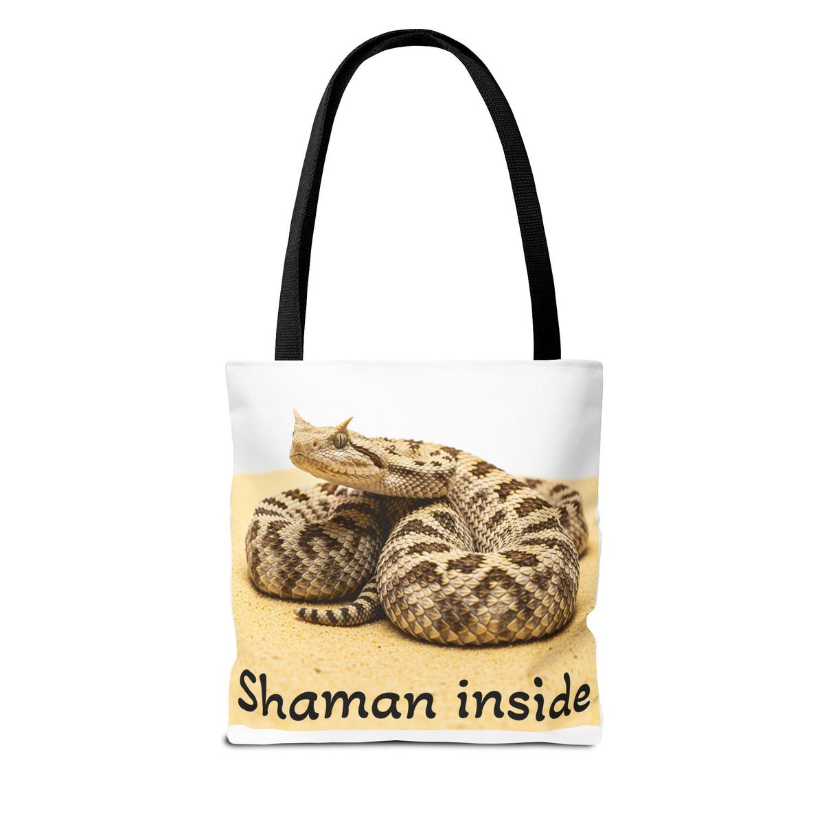 Borsa Tote Shaman Inside Aspis — Borsa Tote con stampa all-over di serpente spirituale