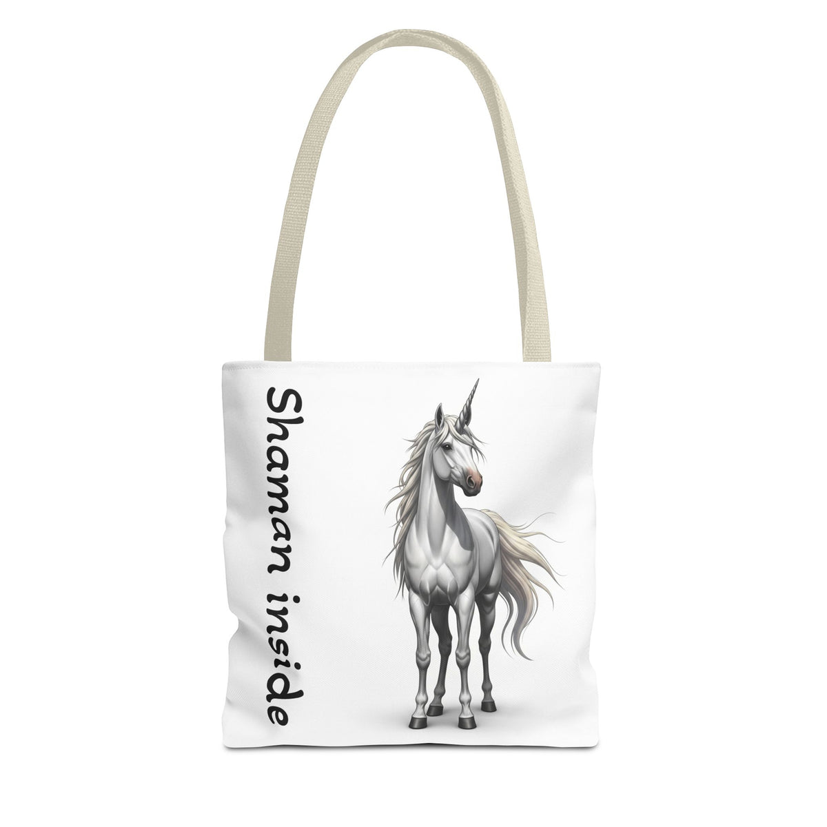 Unicorn Tote Bag — "Shaman Inside" Mystic Horse All-Over Print