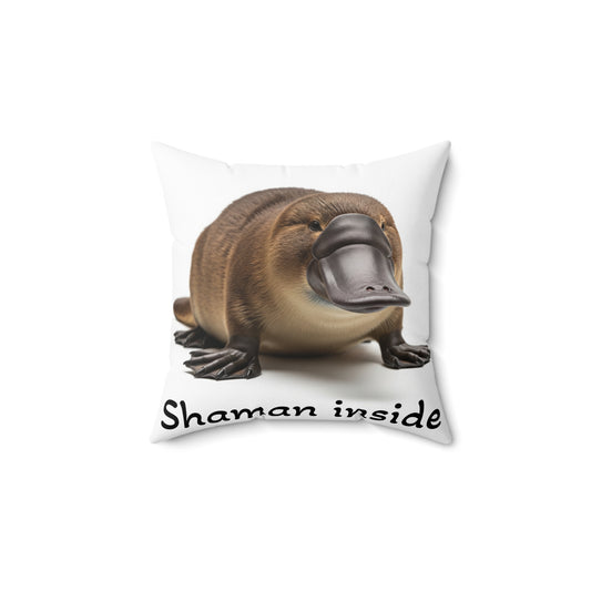 Cuscino decorativo "Shaman Inside" con ornitorinco - Grazioso cuscino con animale