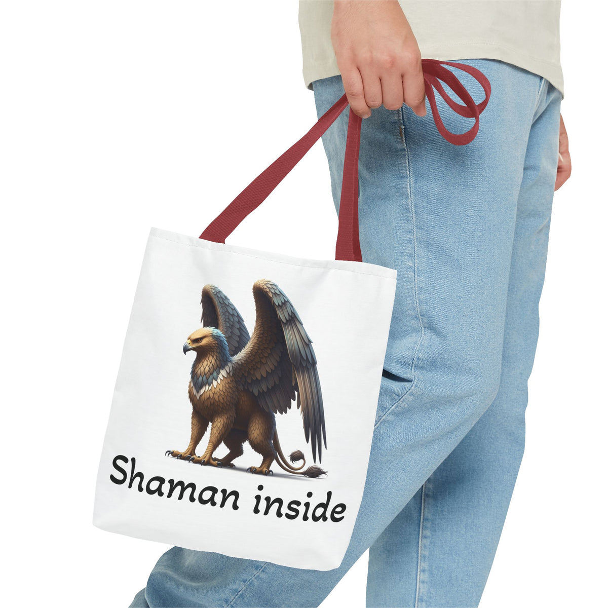 Borsa Tote Shaman Inside — Borsa Tote Mythical Griffon AOP per Regali Spirituali e Pagani