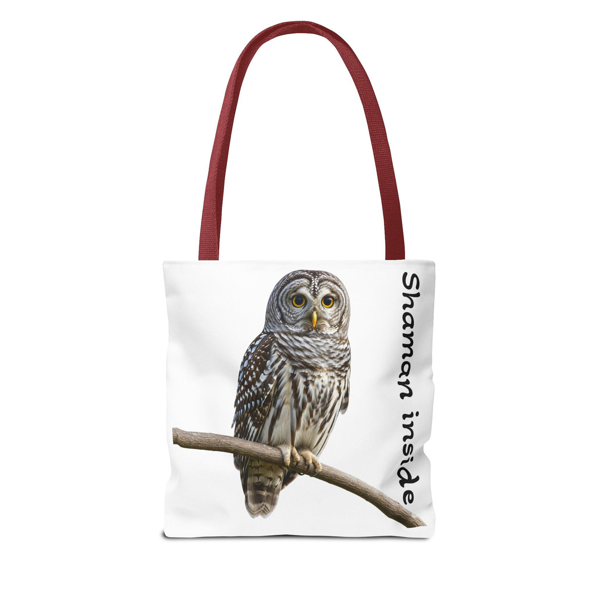Borsa tote — Borsa tote con illustrazione "Shaman Inside" a forma di piccolo gufo
