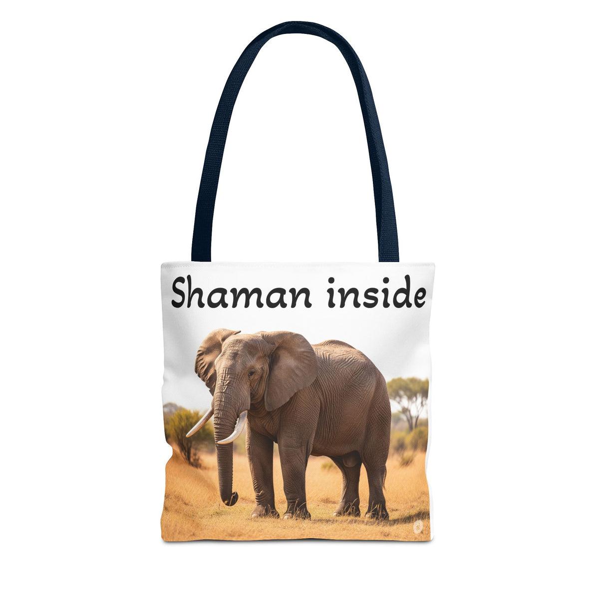 Borsa shopper "Shaman Inside Elephant" — Borsa in tela con stampa di animale spirituale