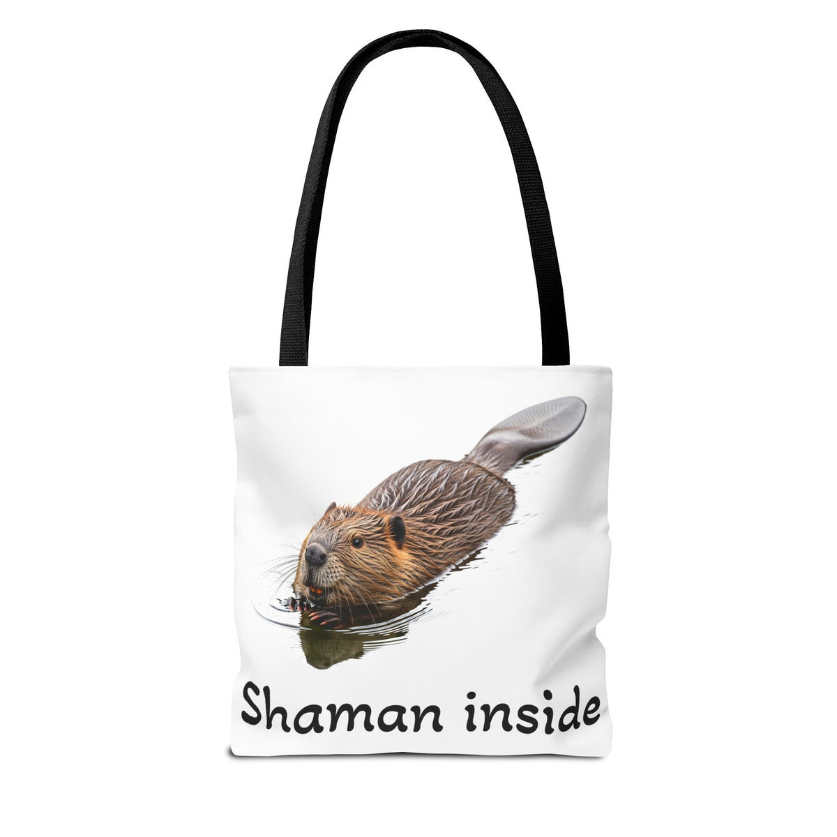 Shaman Inside Tote Bag — Cute Beaver Spirit Animal Beach & Market Tote