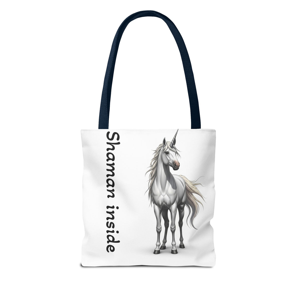 Unicorn Tote Bag — "Shaman Inside" Mystic Horse All-Over Print
