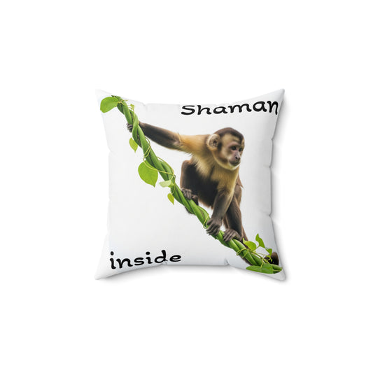 Cuscino decorativo 'Shaman Inside' con scimmia cappuccina