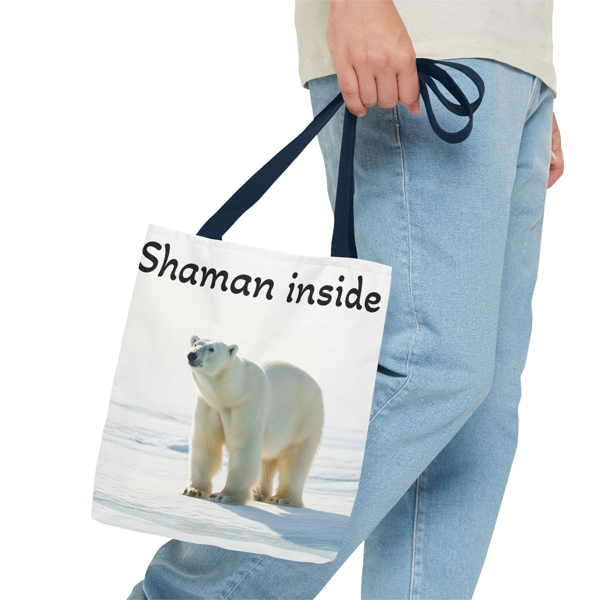 Borsa Tote Shaman Inside – Shopper con natura spirituale di orso polare