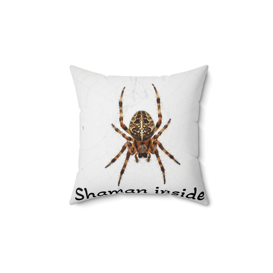 Spider Web Pillow — "Shaman Inside" Decorative Throw Pillow