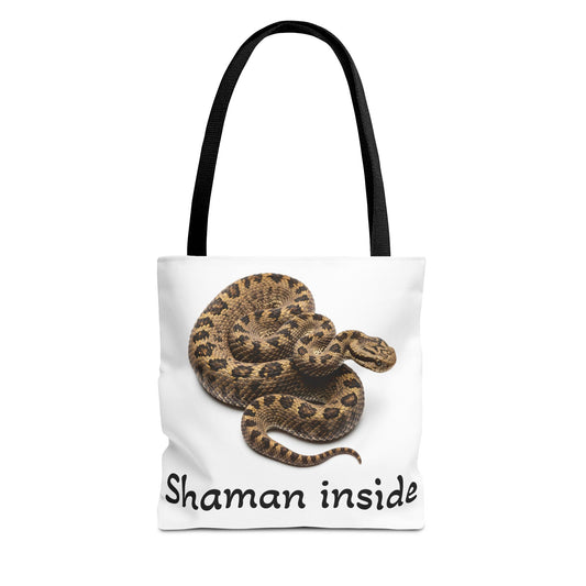 Shaman Inside Snake Adder Tote Bag – Spiritual Animal Totem Canvas Tote