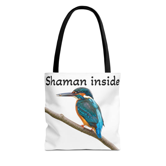 Tote Bag — Borsa shopper illustrata con martin pescatore "Shaman Inside"