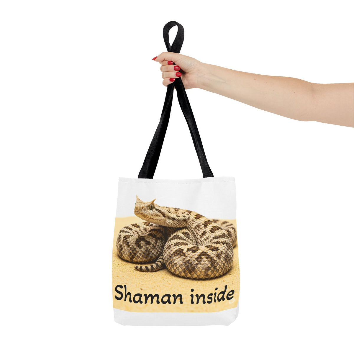 Borsa Tote Shaman Inside Aspis — Borsa Tote con stampa all-over di serpente spirituale