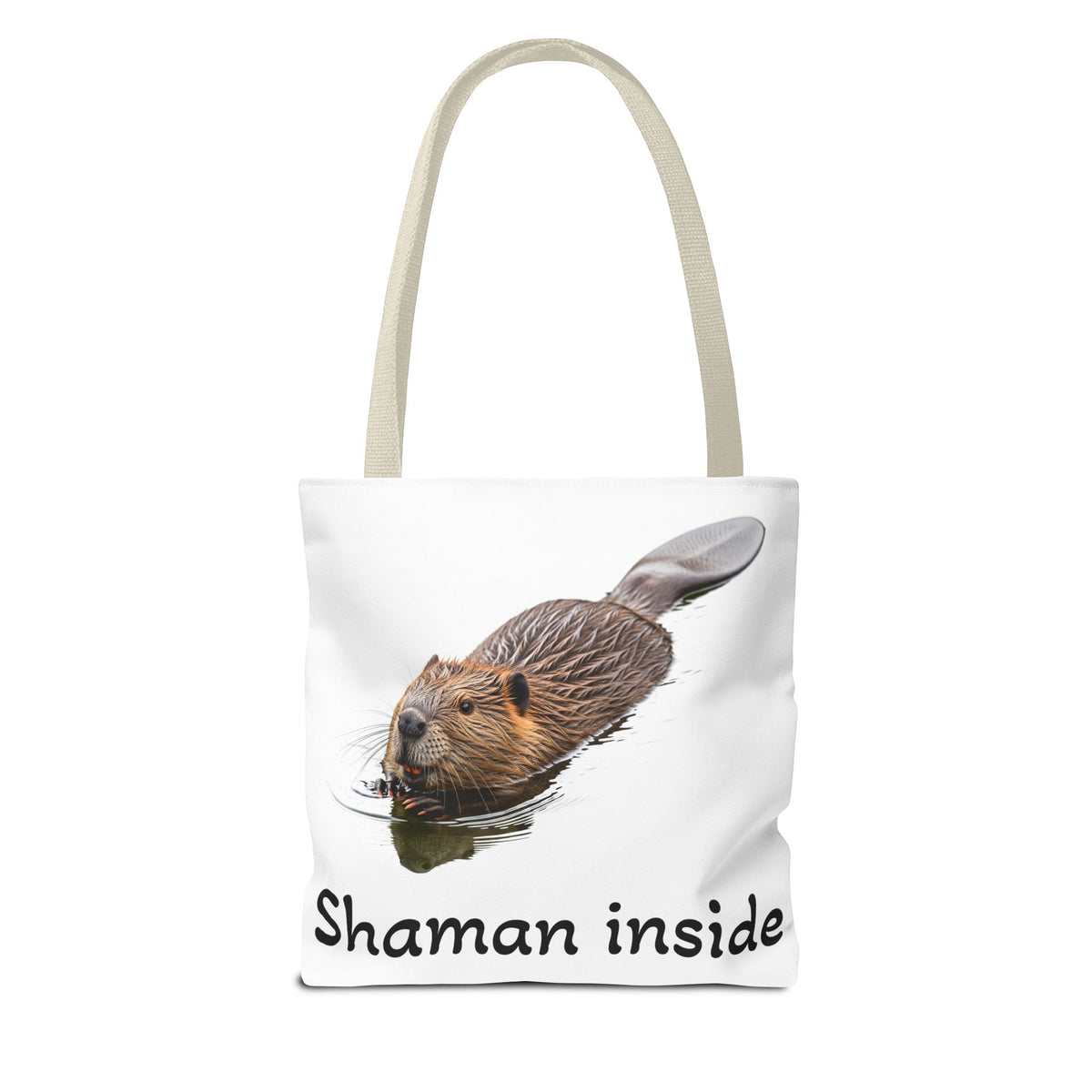 Shaman Inside Tote Bag — Cute Beaver Spirit Animal Beach & Market Tote