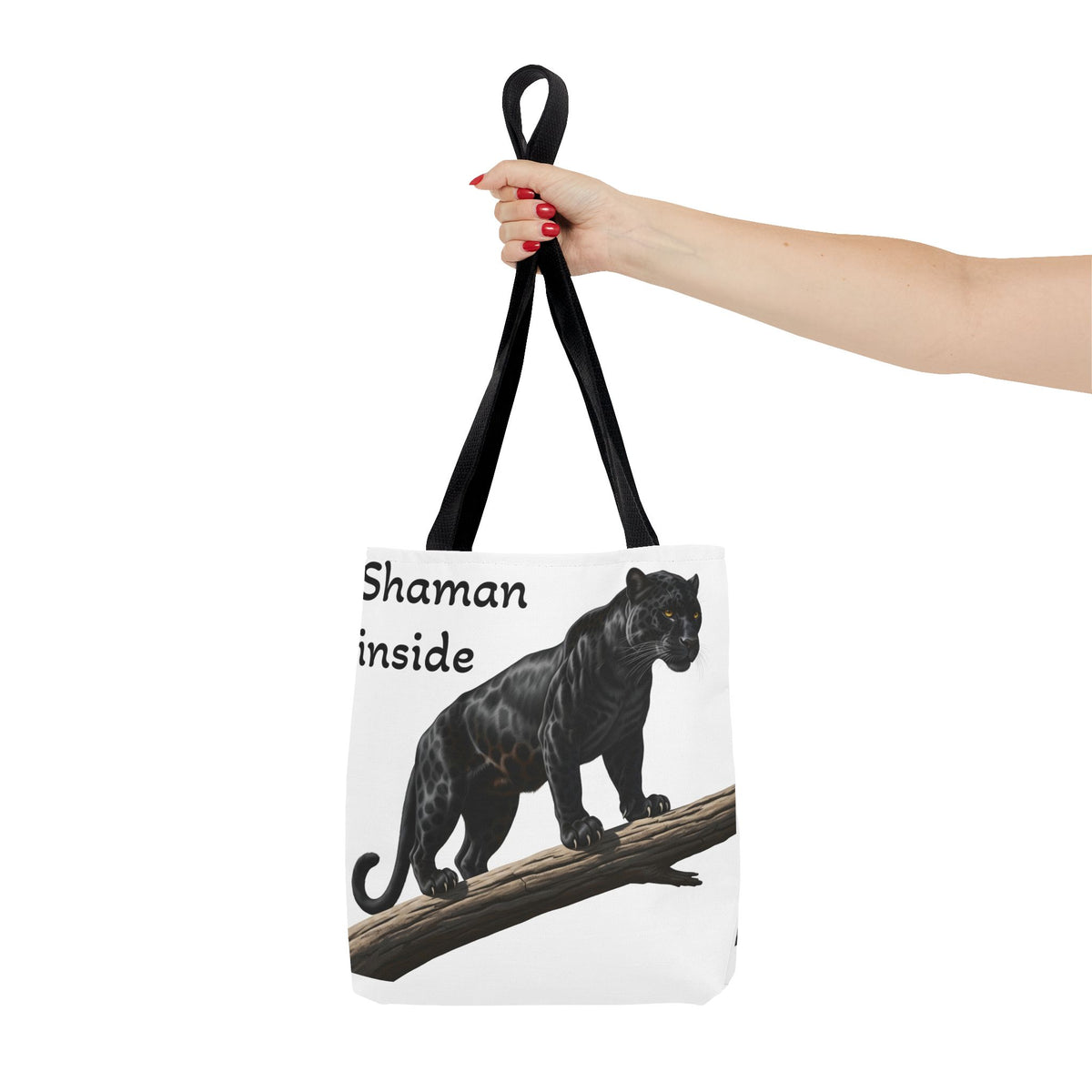 Shaman Inside Tote Bag — Black Panther Spirit Animal Canvas Tote