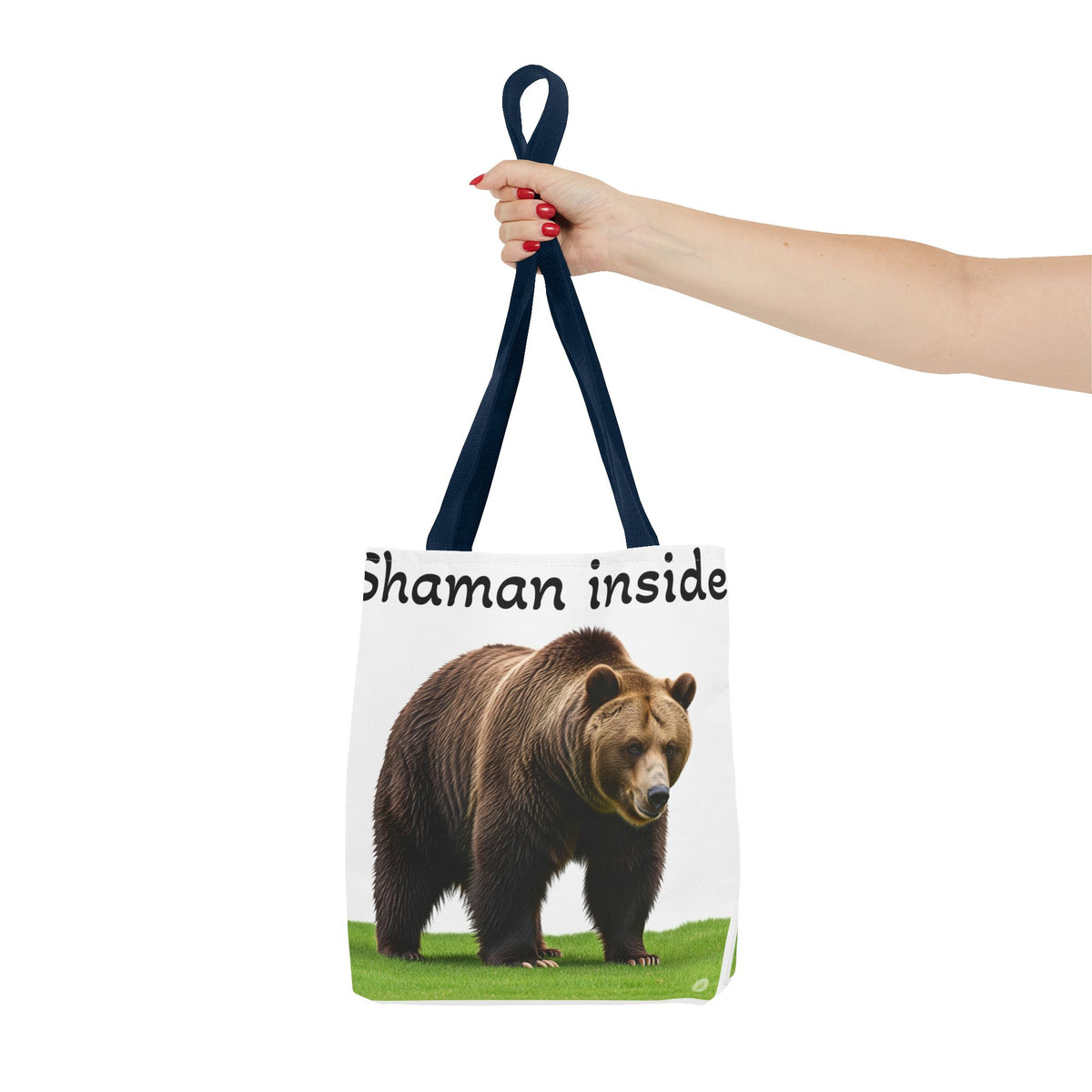 Borsa tote Shaman Inside Bear — Borsa riutilizzabile con spirito guida animale spirituale