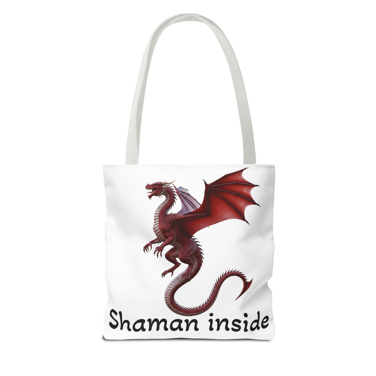 Tote — 'Shaman Inside' Red Dragon All-Over Print Tote Bag
