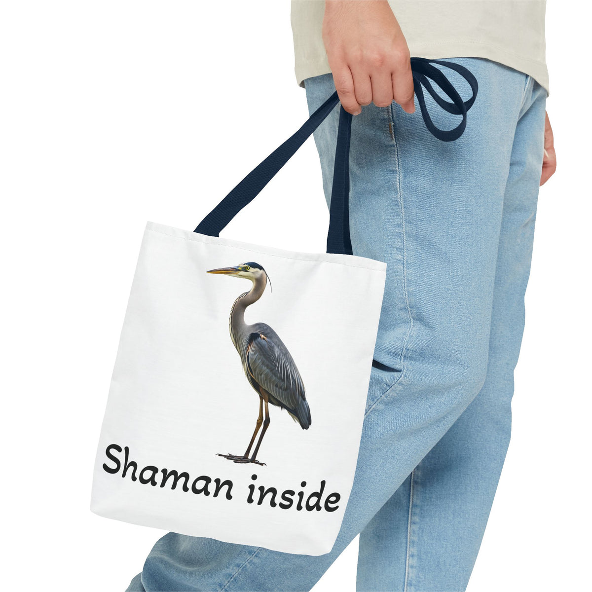 Heron 'Shaman Inside' Tote Bag — Spiritual Wildlife Canvas Tote