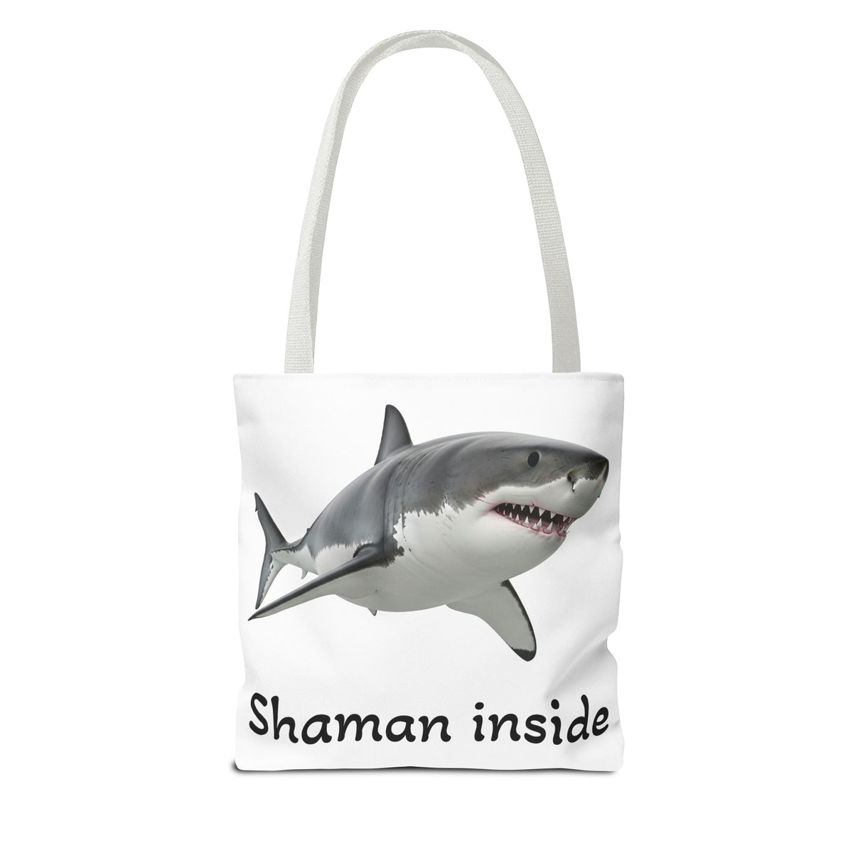 Shaman Inside Shark Tote Bag — Funny Spiritual Ocean Animal Tote