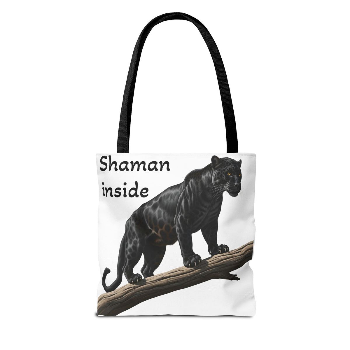 Shaman Inside Tote Bag — Black Panther Spirit Animal Canvas Tote