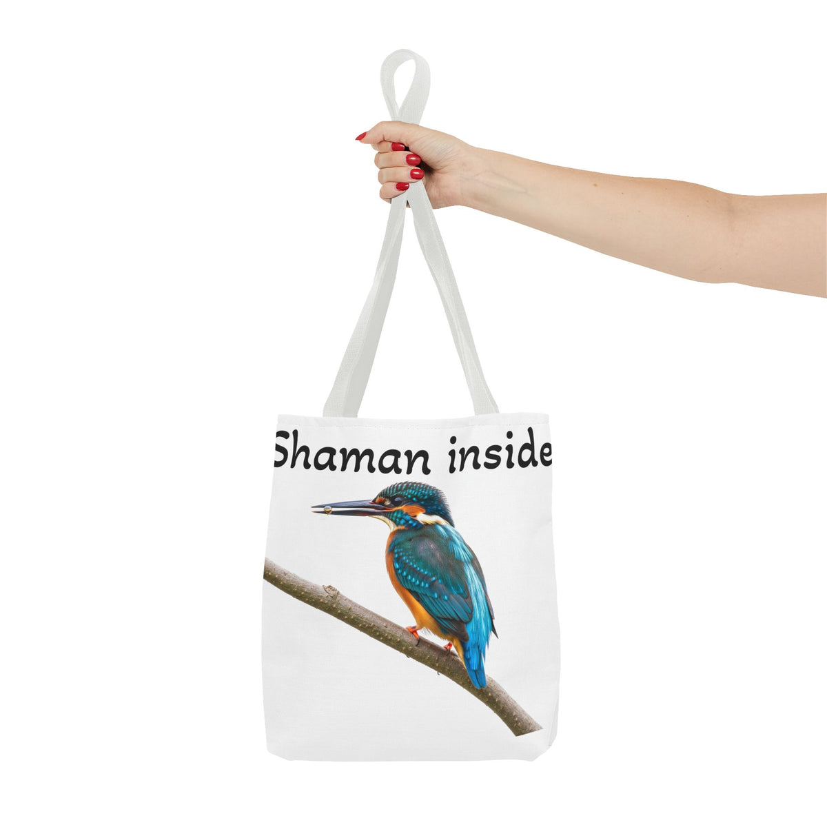Tote Bag — Borsa shopper illustrata con martin pescatore "Shaman Inside"
