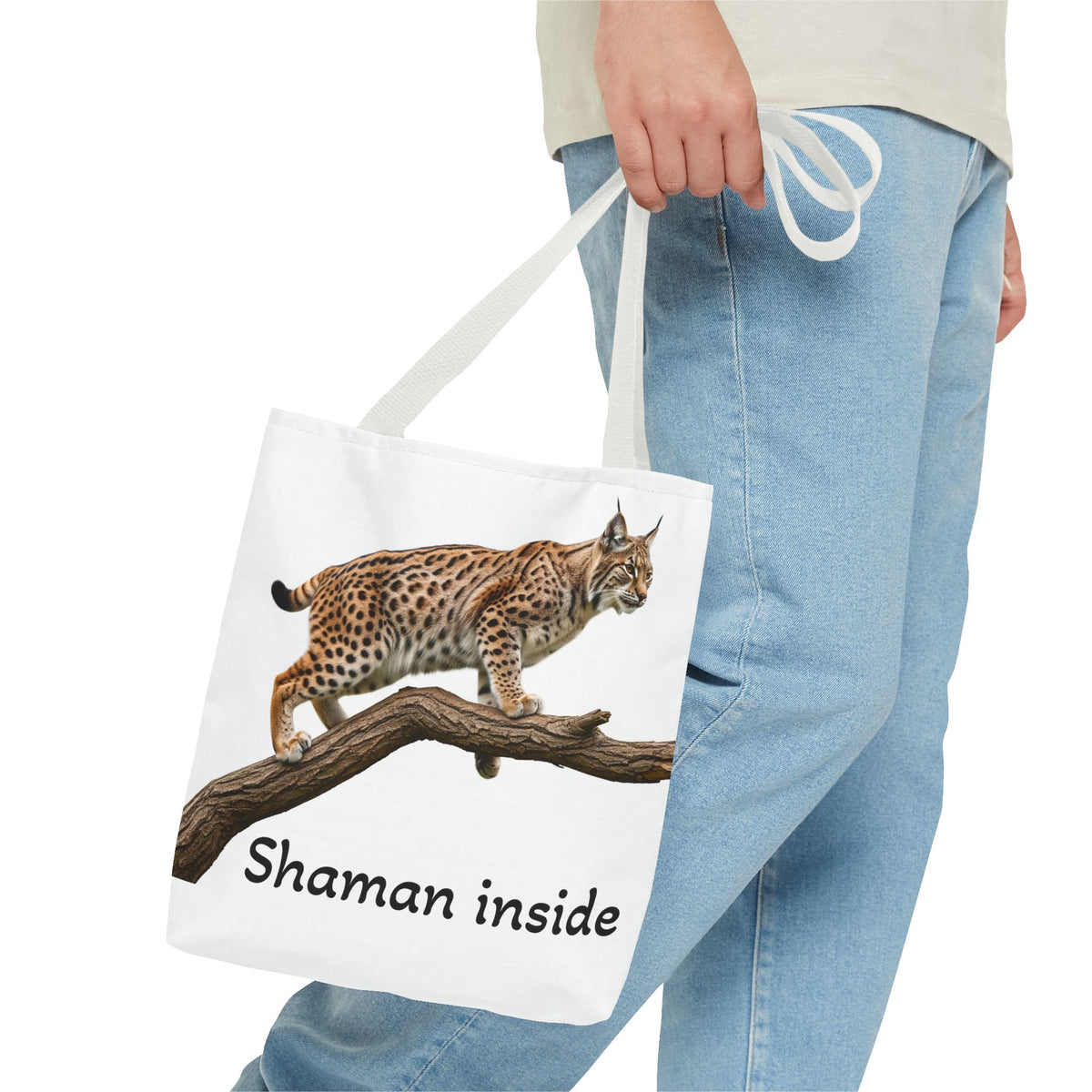 Lynx 'Shaman Inside' Tote Bag - Wildlife Spirit Animal Canvas Tote